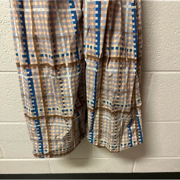 GANNI Checked Cotton-poplin Wrap Midi Dress Size 38 Medium 6 - Picture 6 of 13